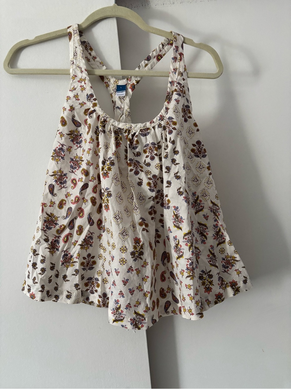 Old Navy Women's Floral Paisley Racerback Tank Top Blouse Large